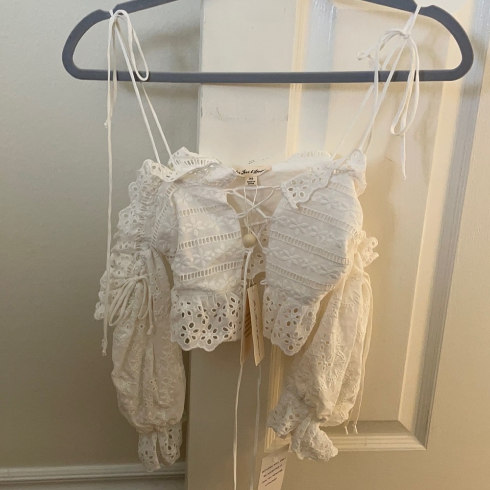 For Love and Lemons off the shoulder white blouse - never worn & tags still on